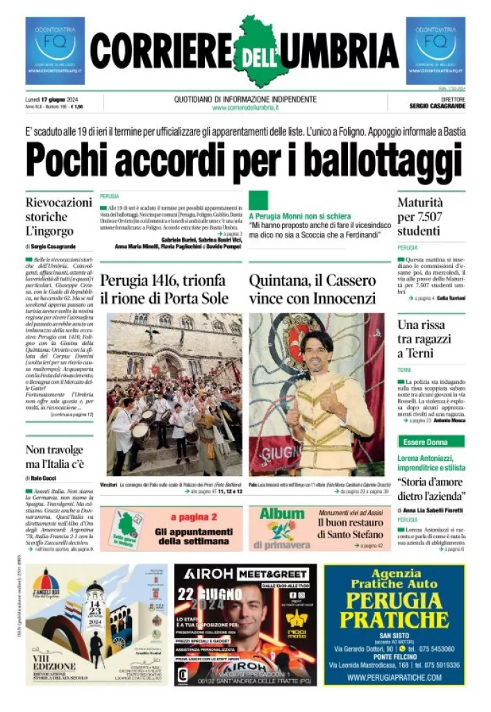 Prima-pagina-corriere umbria-del-2024-06-17